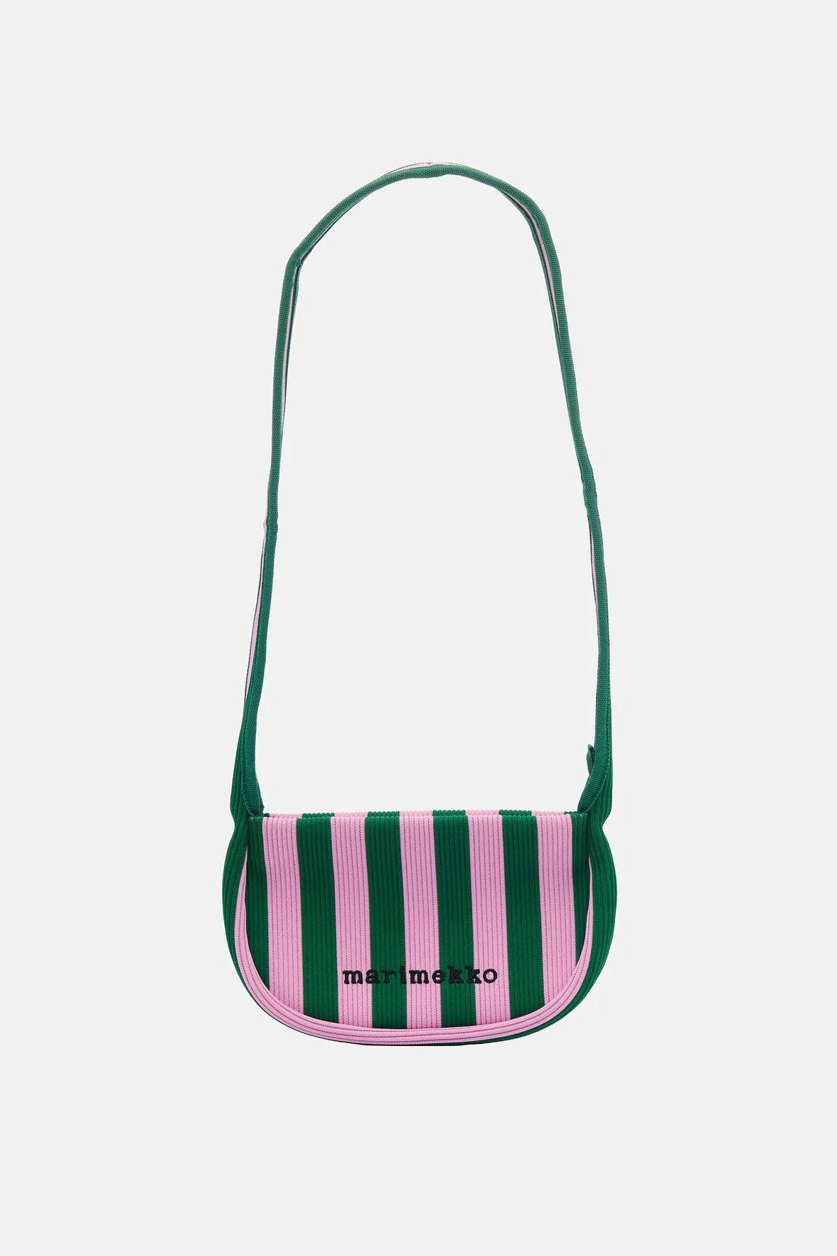 Marimekko Knitted Crossbody Merirosvo olkalaukku - vaaleanpunainen / vihreä