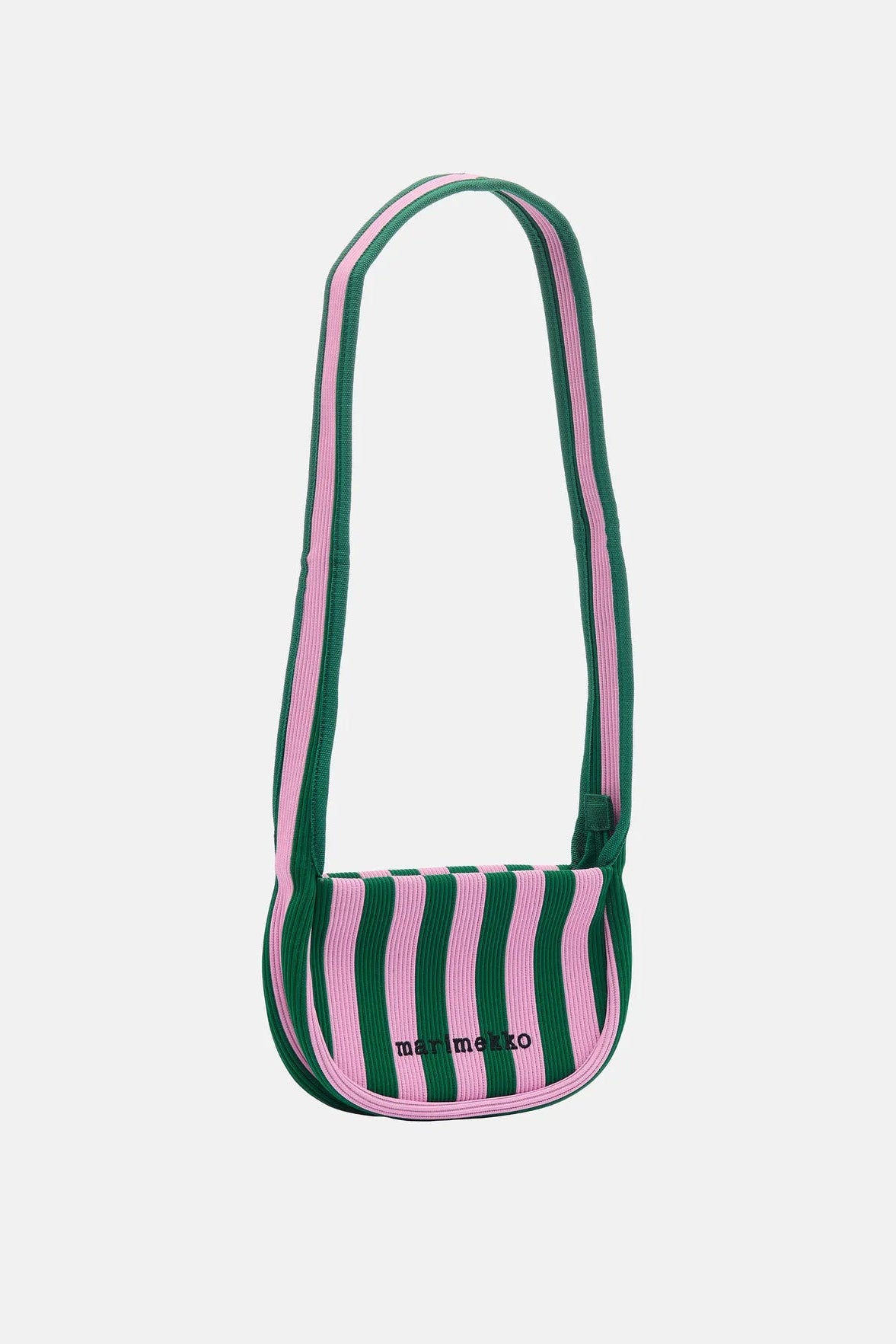 Marimekko Knitted Crossbody Merirosvo olkalaukku - vaaleanpunainen / vihreä