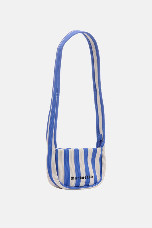 Marimekko Knitted Crossbody Merirosvo olkalaukku - valkoinen / sininen