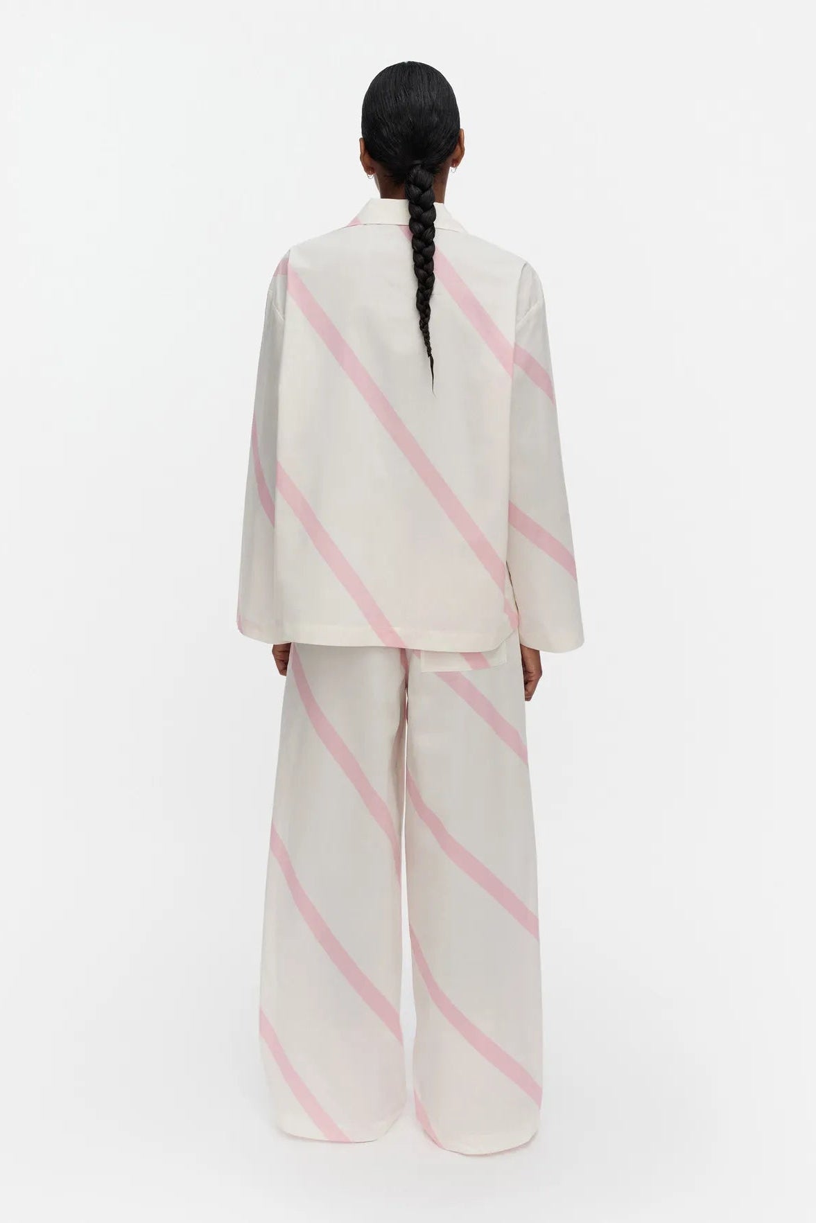 Marimekko Arvoituksia Basso pyjamahousut - valkoinen / vaaleanpunainen