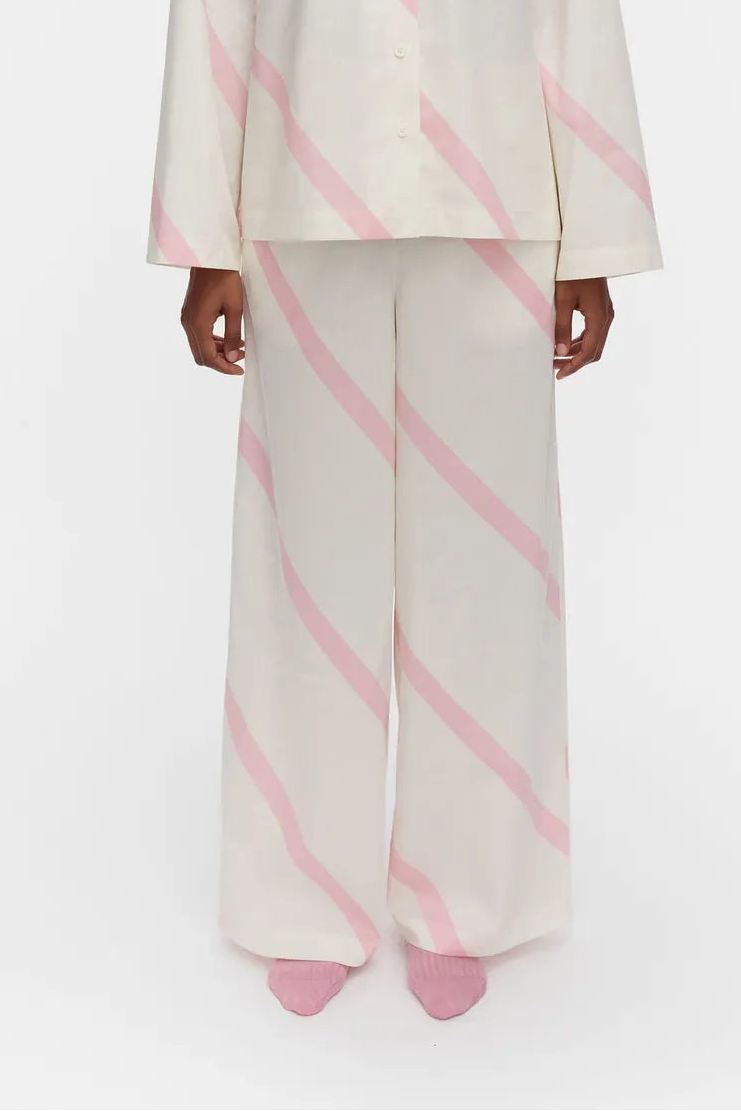 Marimekko Arvoituksia Basso pyjamahousut - valkoinen / vaaleanpunainen