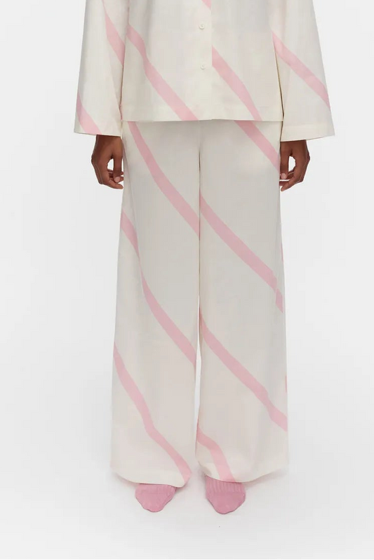 Marimekko Arvoituksia Basso pyjamahousut - valkoinen / vaaleanpunainen