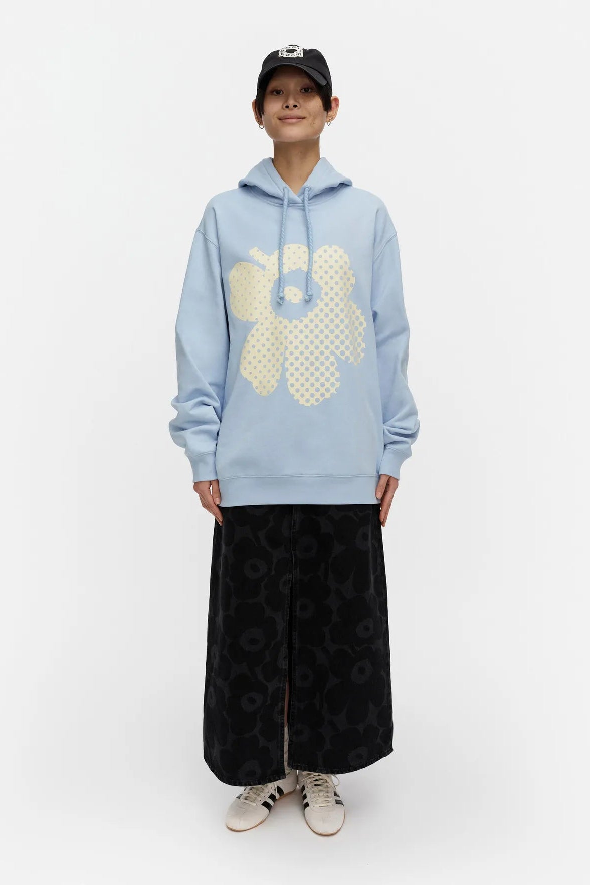 Marimekko Ivvar Unikko Placement Kioski huppari - vaaleansininen / valkoinen