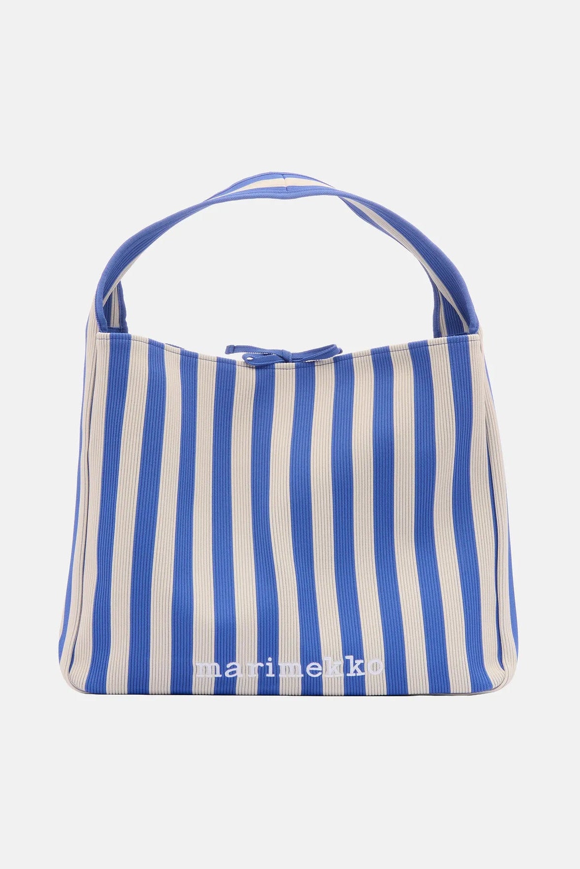 Marimekko Knitted Bag Large Merirosvo olkalaukku - valkoinen / sininen