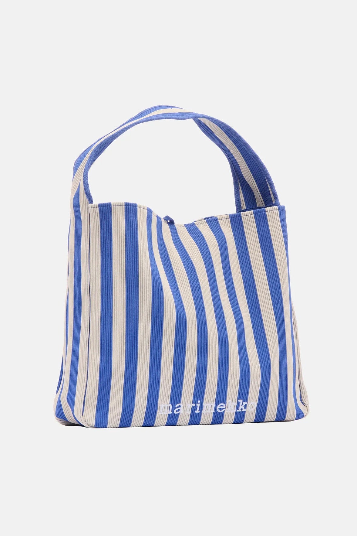 Marimekko Knitted Bag Large Merirosvo olkalaukku - valkoinen / sininen