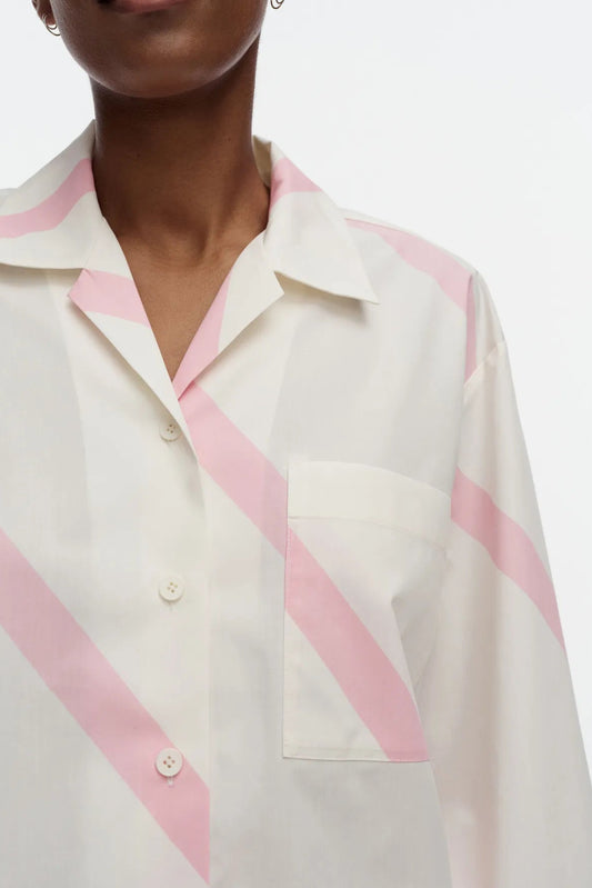 Marimekko Kuunnelma Basso Pyjamapaita - valkoinen / vaaleanpunainen