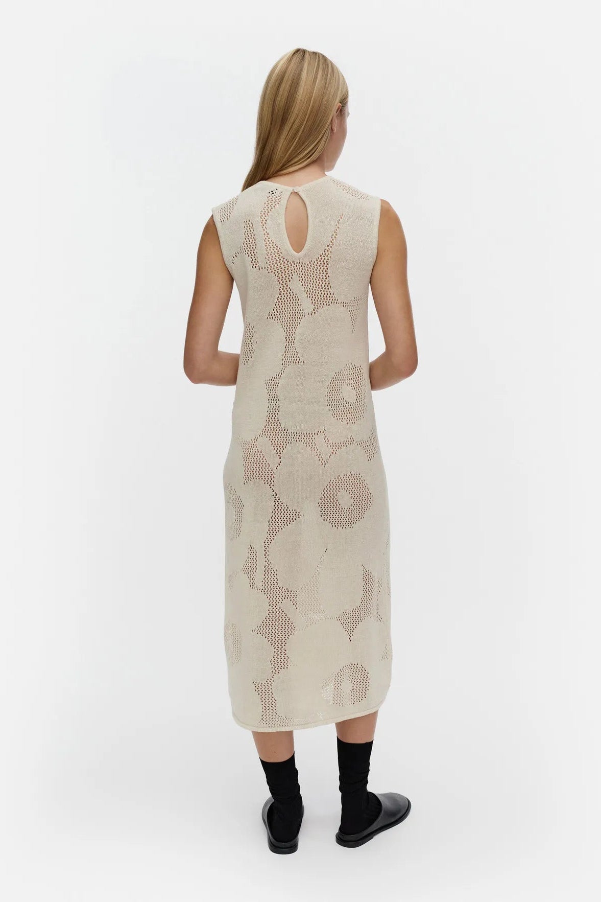 Marimekko Luonnos Unikko neulemekko - luonnonvalkoinen