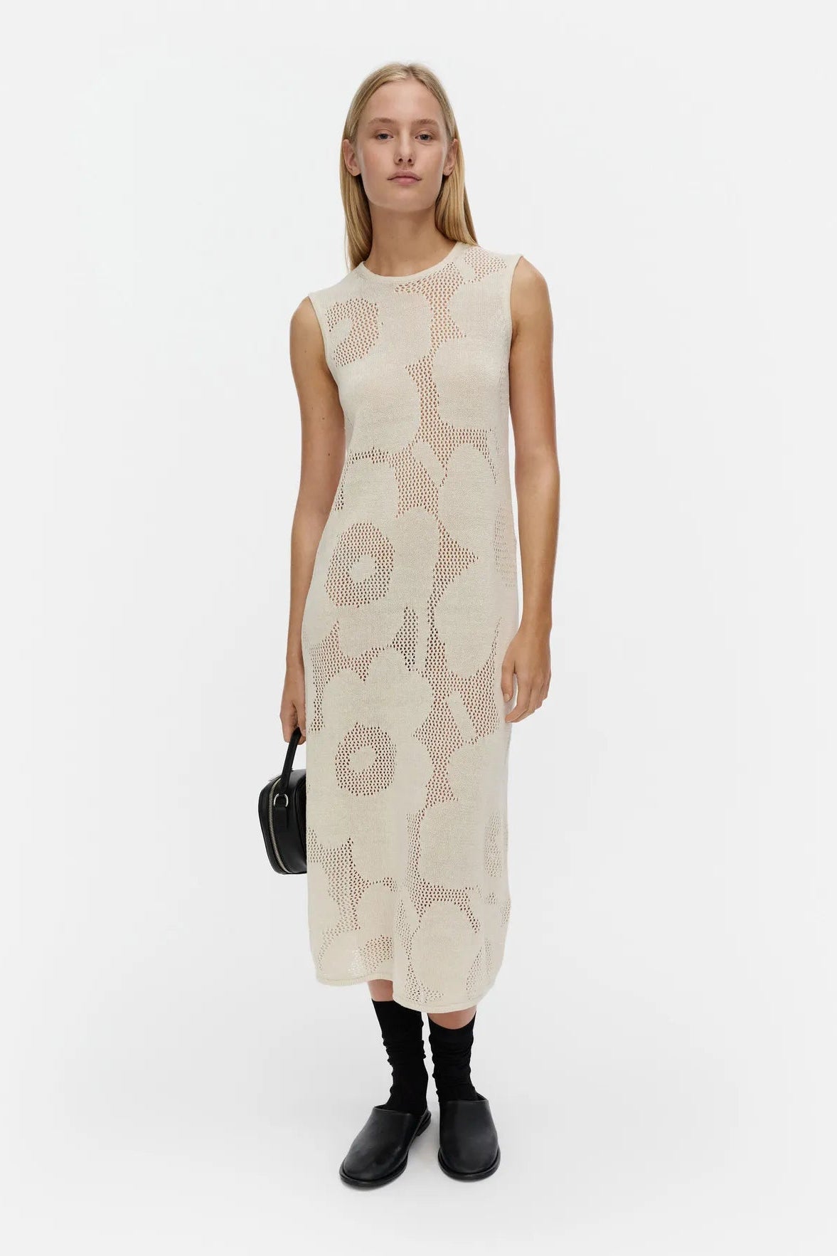 Marimekko Luonnos Unikko neulemekko - luonnonvalkoinen