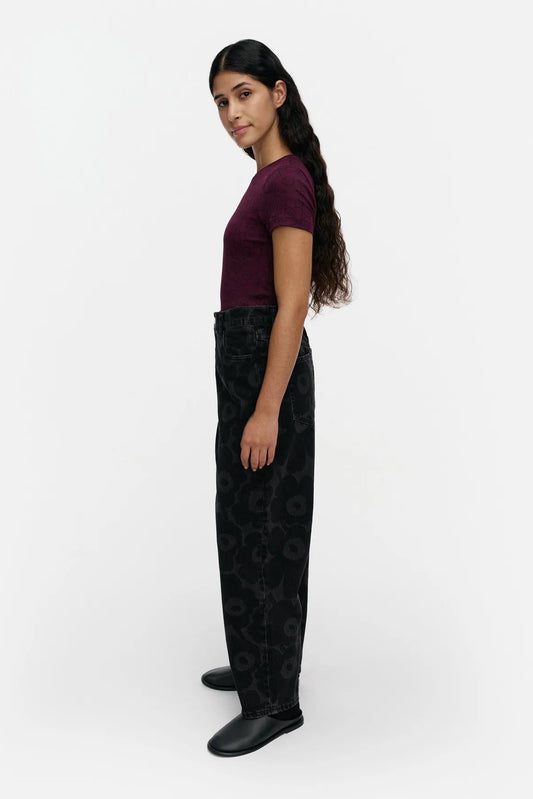 Marimekko Maridenim Barrel Unikko farkut - pesty musta