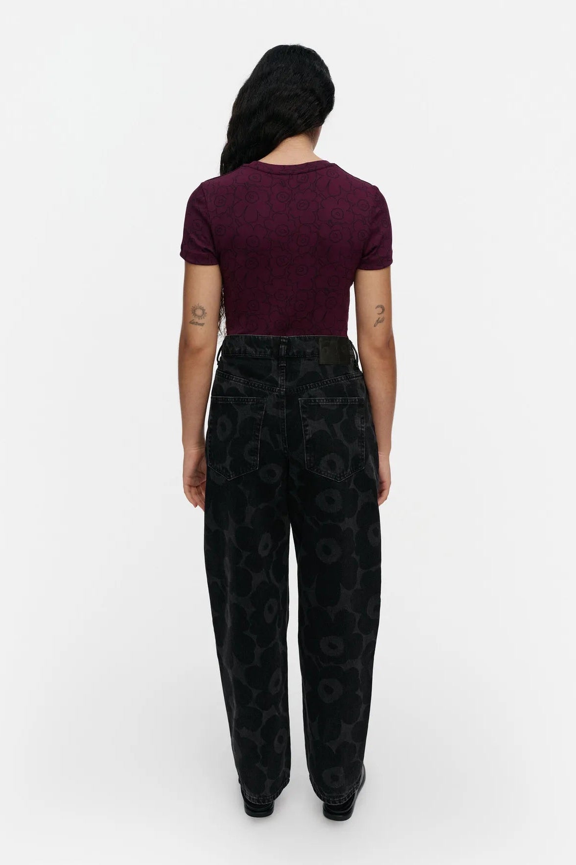 Marimekko Maridenim Barrel Unikko farkut - pesty musta