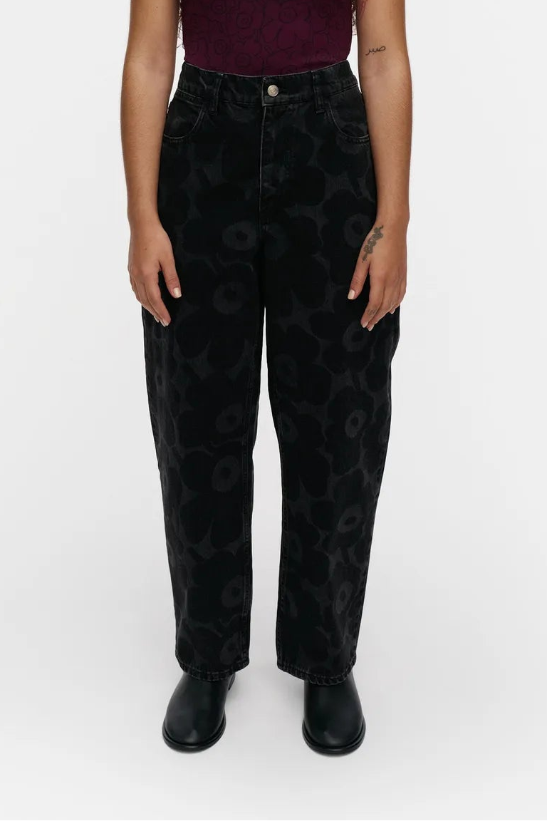 Marimekko Maridenim Barrel Unikko farkut - pesty musta
