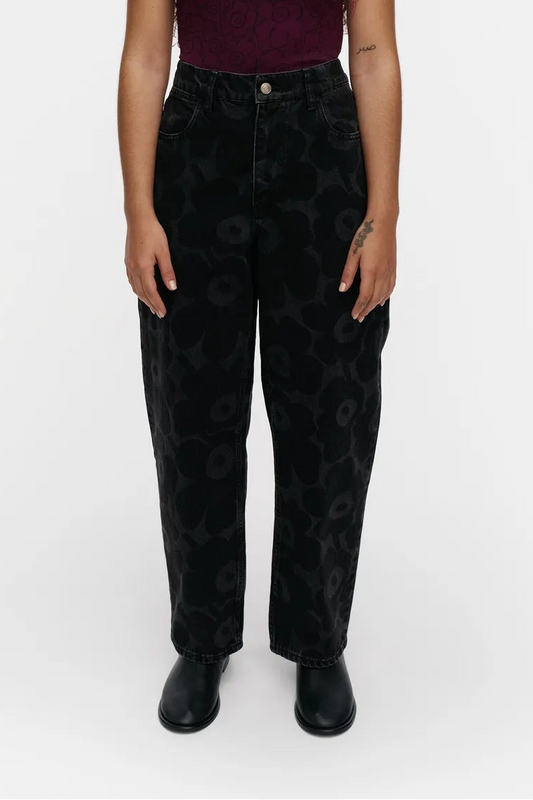Marimekko Maridenim Barrel Unikko farkut - pesty musta