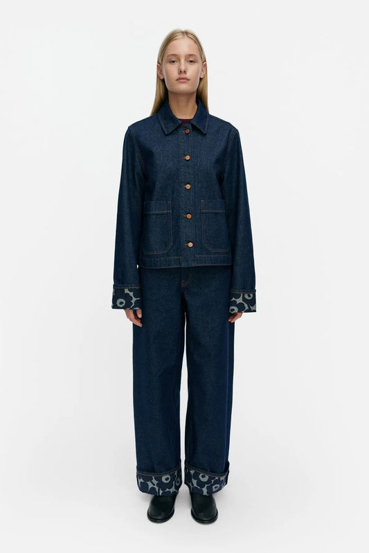 Marimekko Maridenim Käänteet Mini Unikko Farkkutakki - tummansininen