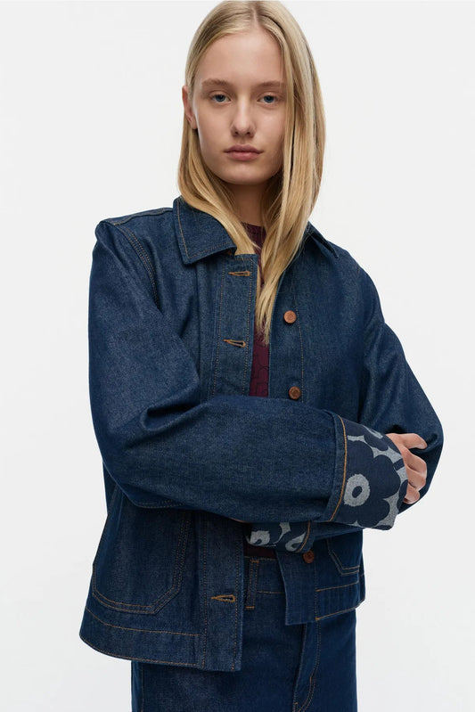 Marimekko Maridenim Käänteet Mini Unikko Farkkutakki - tummansininen