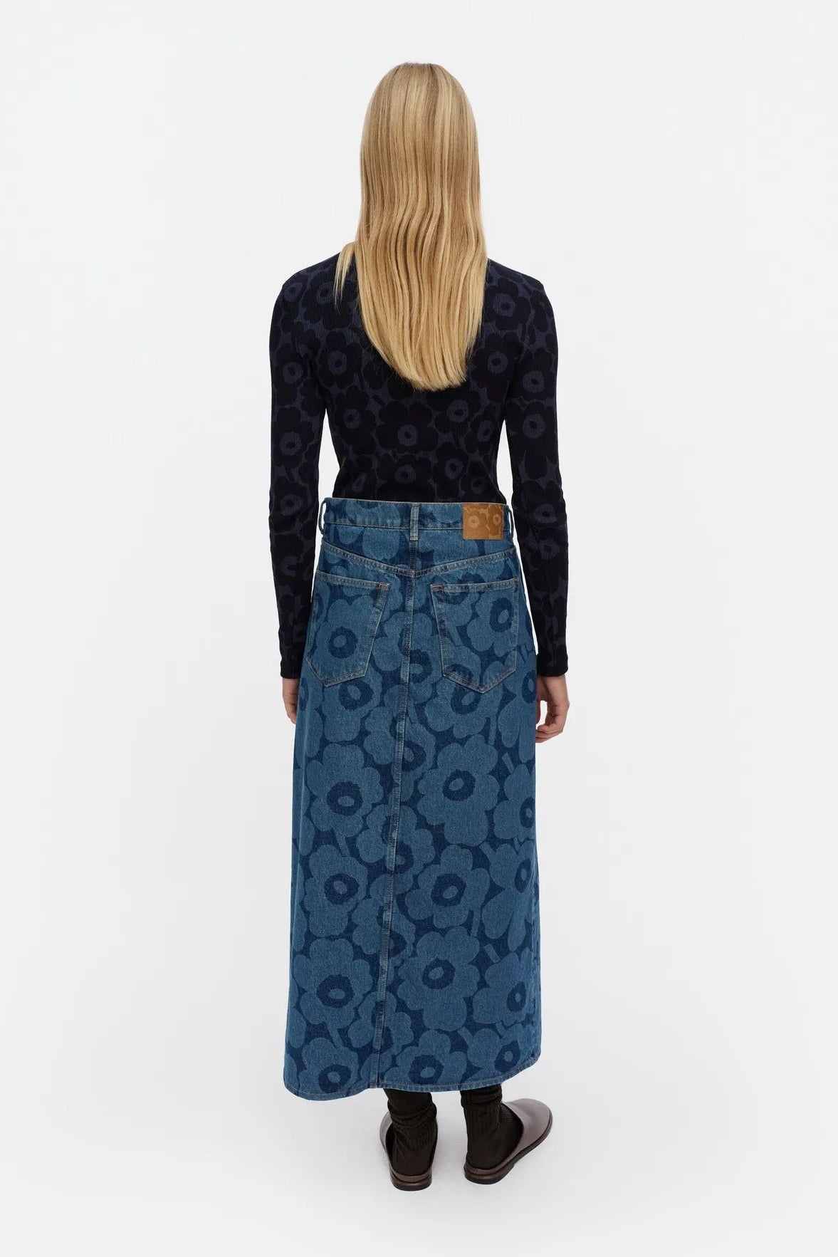 Marimekko Maridenim Kuvastuma Unikko Hame - mid indigo