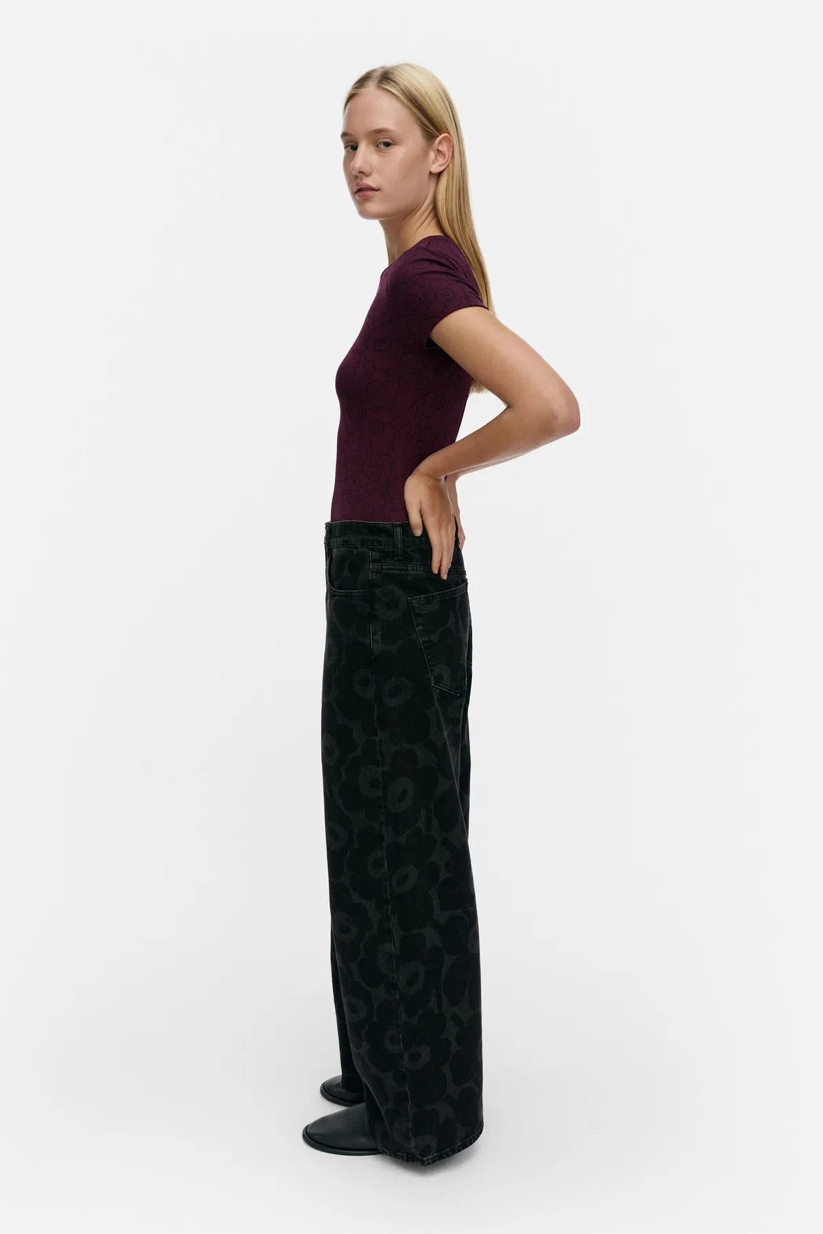Marimekko Maridenim Loose Unikko farkut - pesty musta