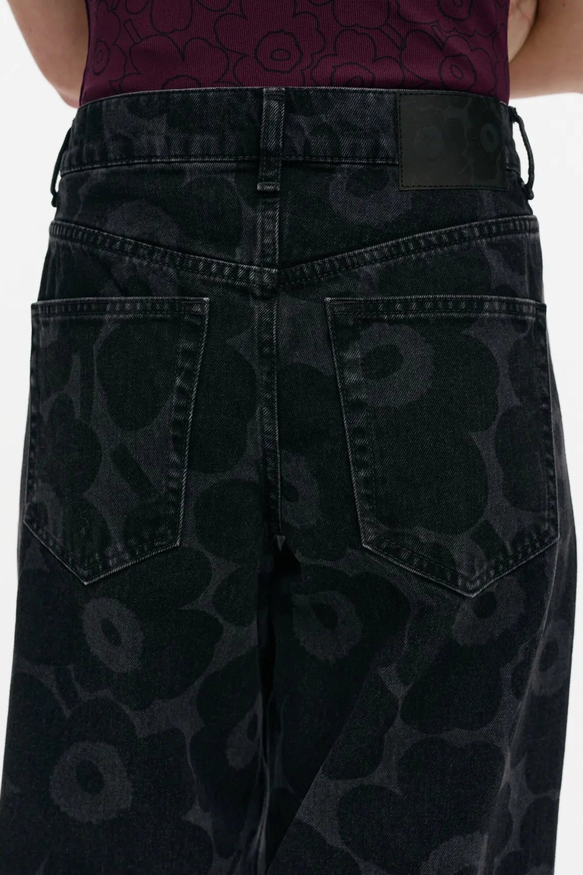 Marimekko Maridenim Loose Unikko farkut - pesty musta