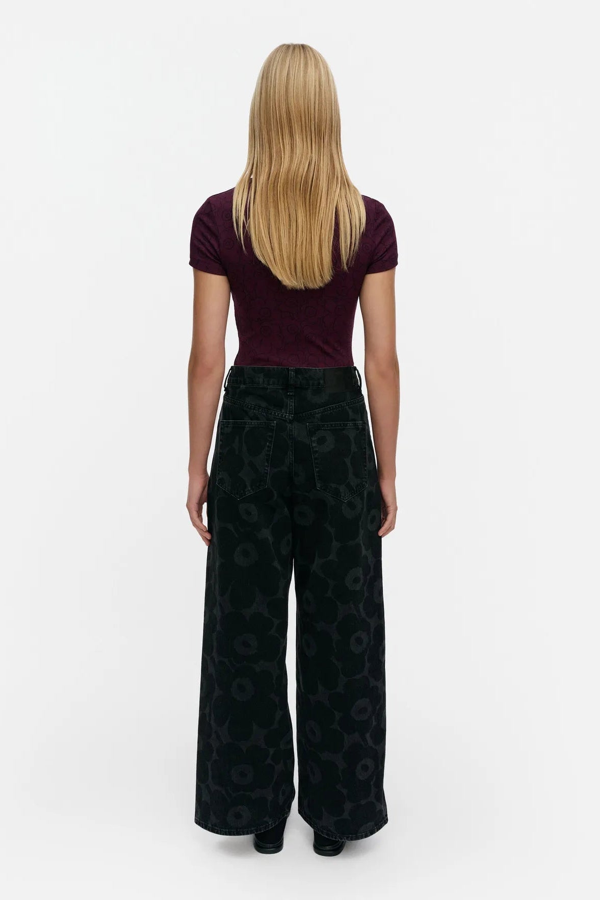 Marimekko Maridenim Loose Unikko farkut - pesty musta