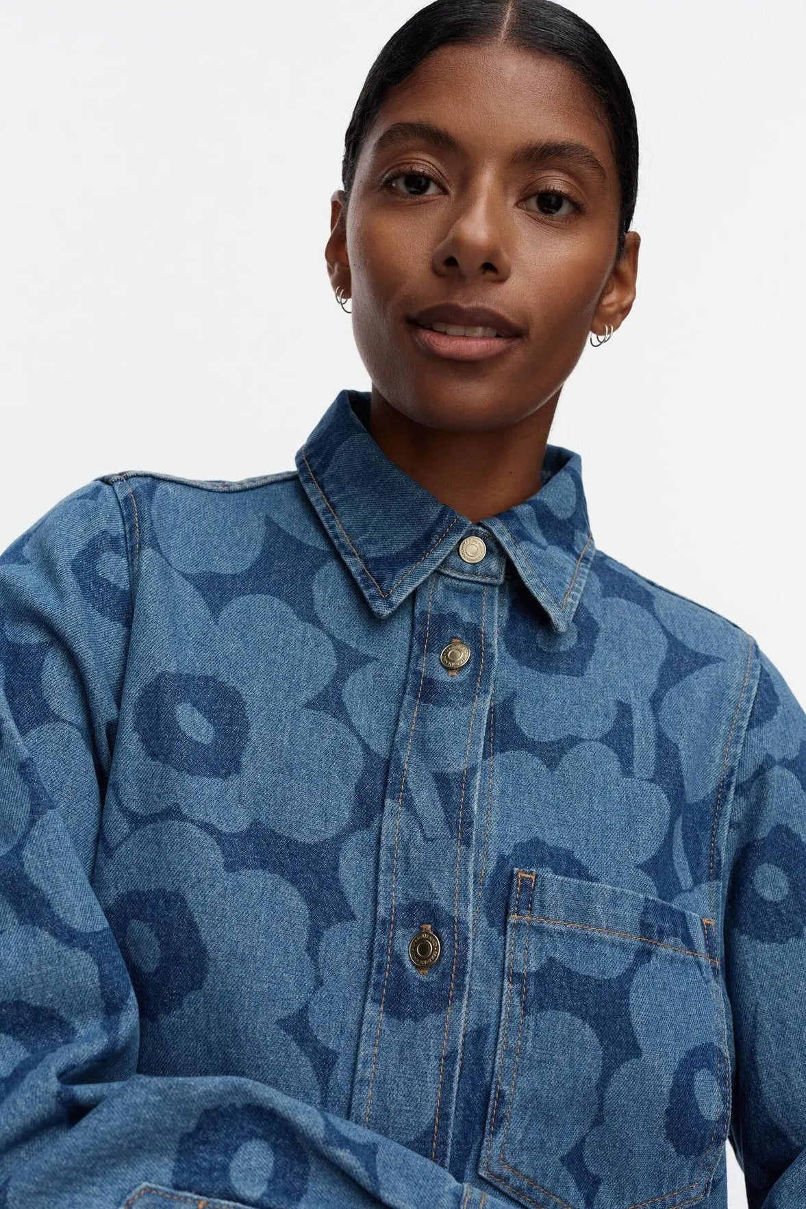 Marimekko Maridenim Näkemys Unikko Mekko - mid indigo