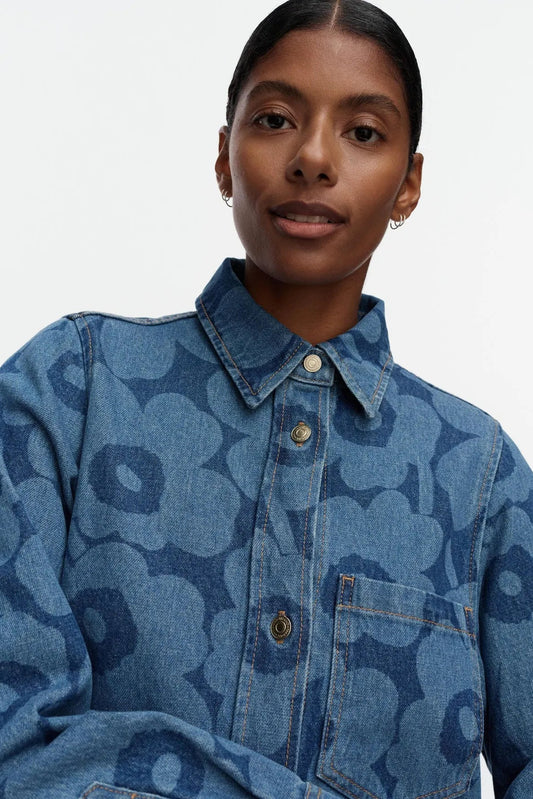 Marimekko Maridenim Näkemys Unikko Mekko - mid indigo