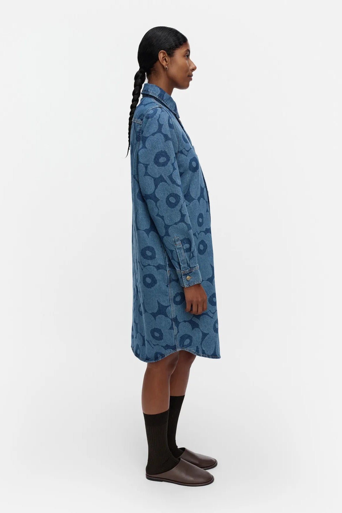 Marimekko Maridenim Näkemys Unikko Mekko - mid indigo