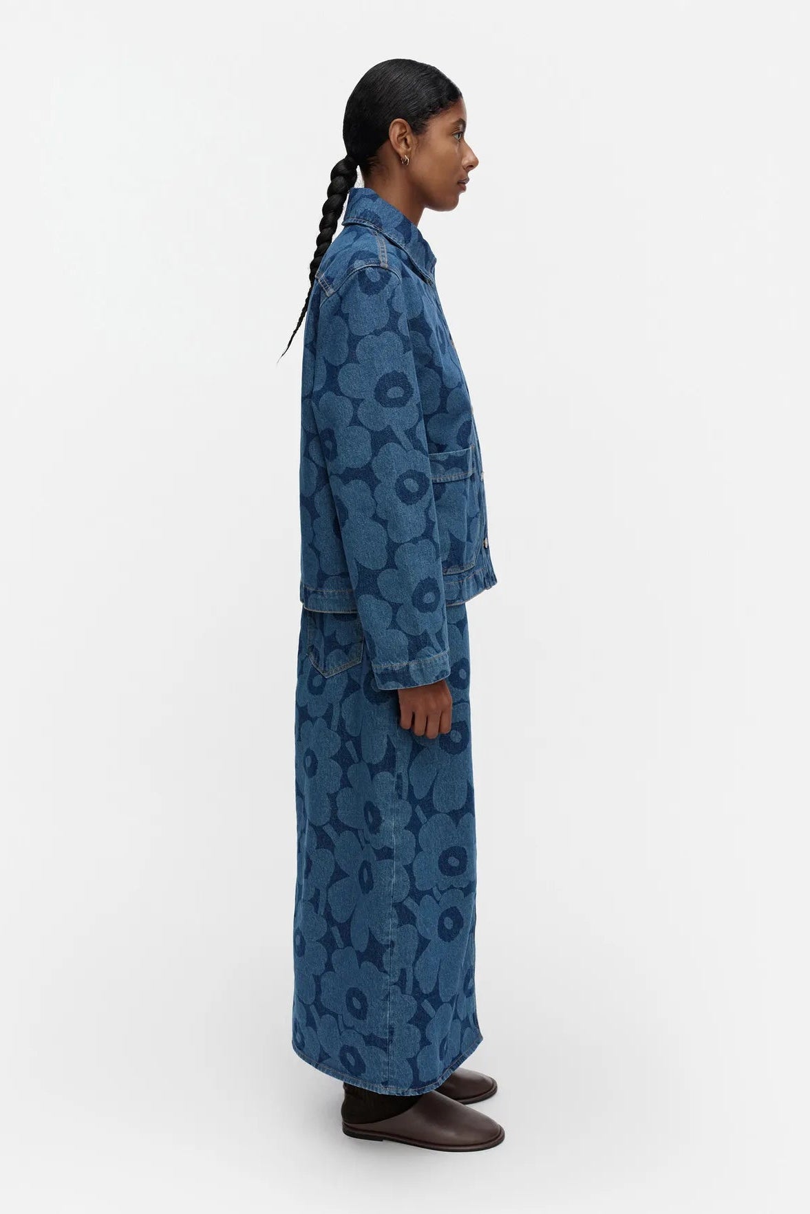 Marimekko Maridenim Näkymä Unikko Farkkutakki - mid indigo