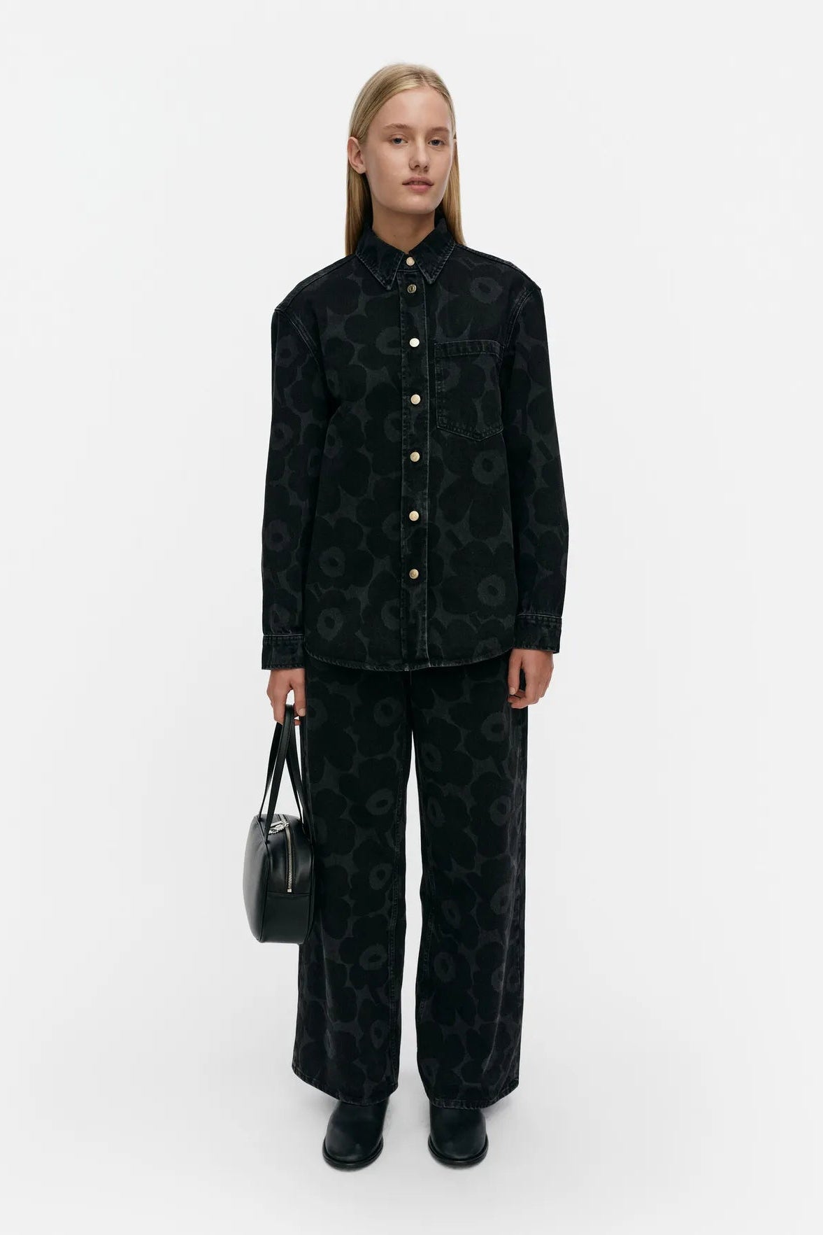 Marimekko Maridenim Vaihe Unikko paita - pesty musta