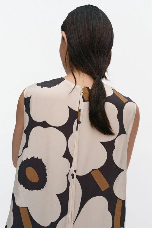 Marimekko Migot Unikko mekko - ruskea / luonnonvalkoinen