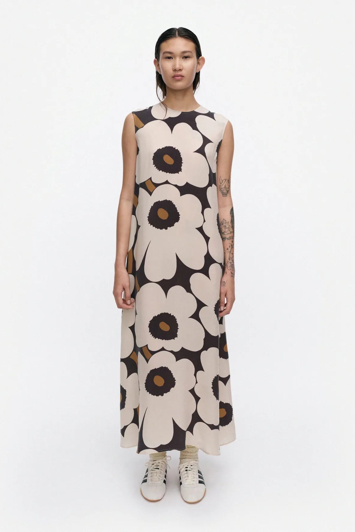 Marimekko Migot Unikko mekko - ruskea / luonnonvalkoinen