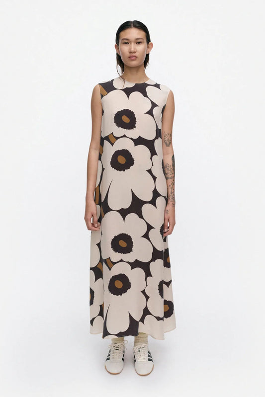 Marimekko Migot Unikko mekko - ruskea / luonnonvalkoinen