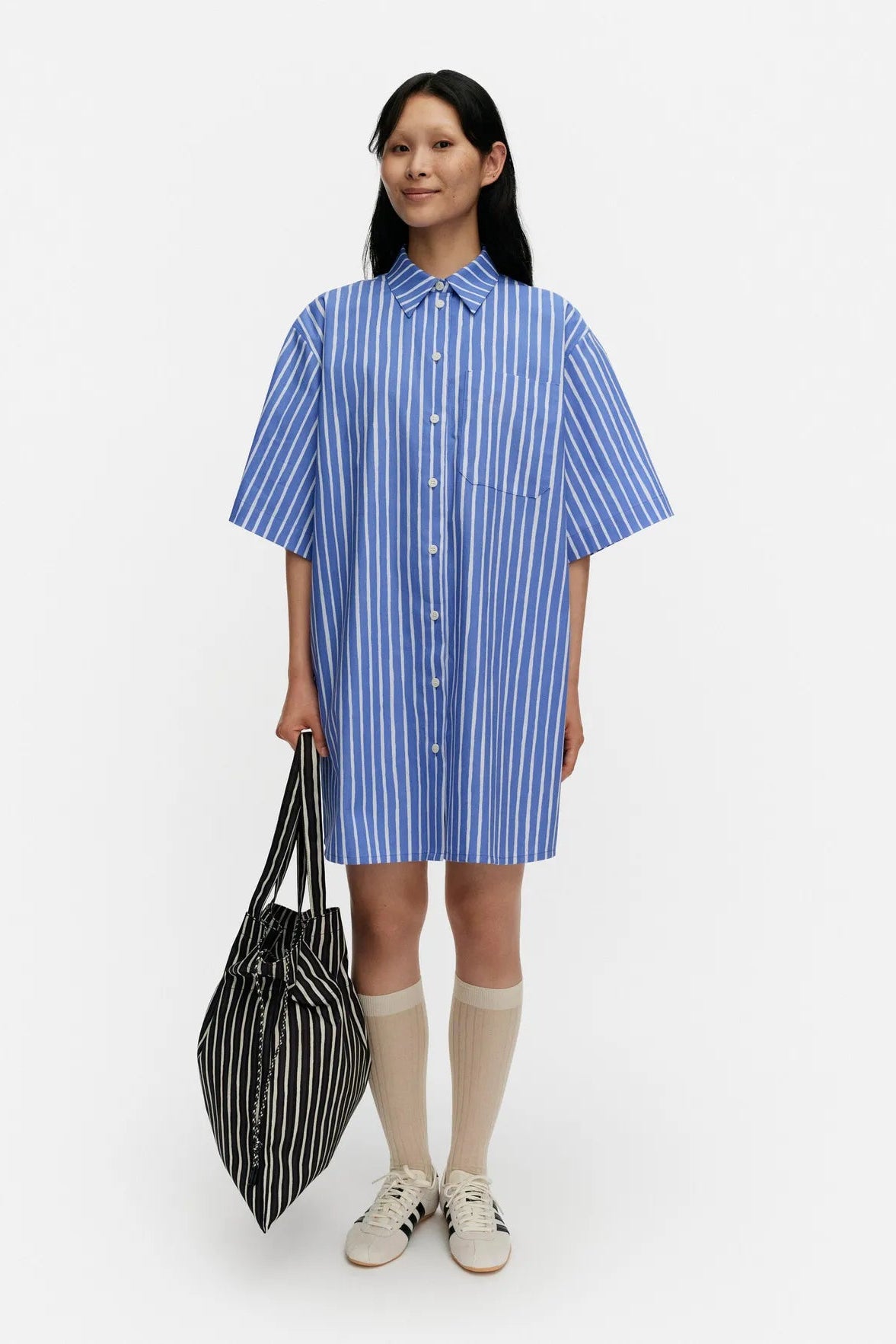 Marimekko Niidet Piccolo Kioski mekko - sininen / valkoinen