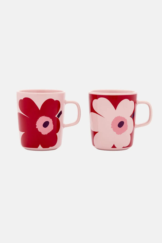 Marimekko Oiva / Juhla Unikko Muki 2,5 dl 2 kpl - punainen / vaaleanpunainen