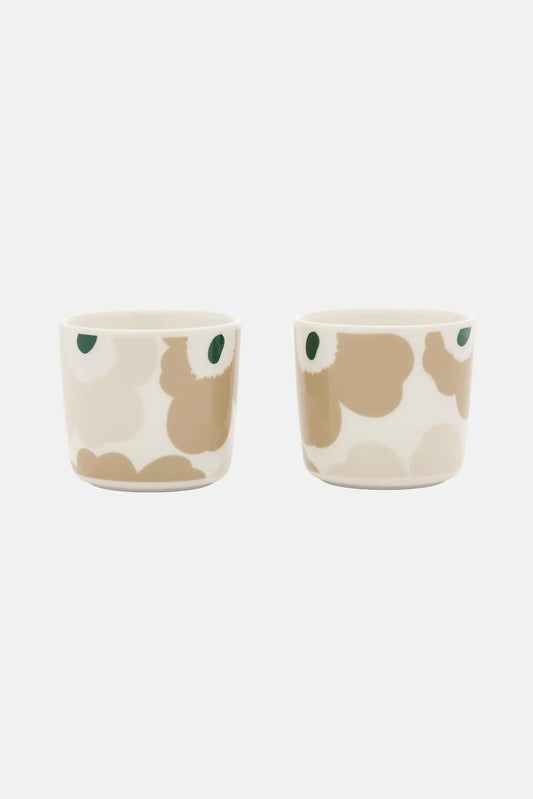 Marimekko Oiva / Unikko Korvaton kuppi 2 kpl 2 dl - beige / valkoinen