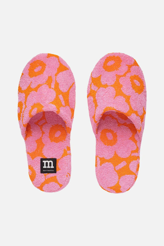 Marimekko Pieni Unikko tossut - oranssi / vaaleanpunainen