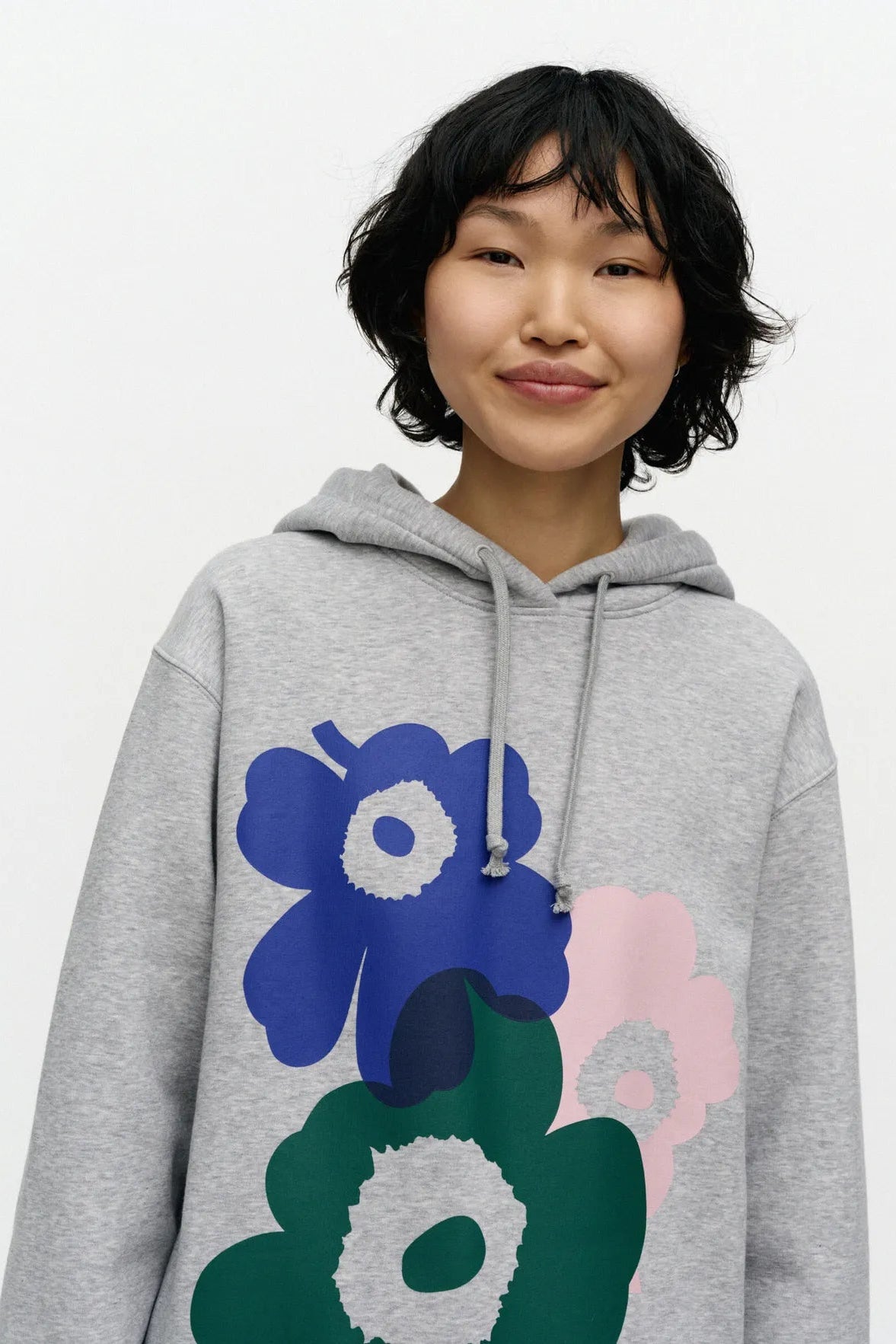 Marimekko Teesi Unikko placement Kioski hoodie - harmaa