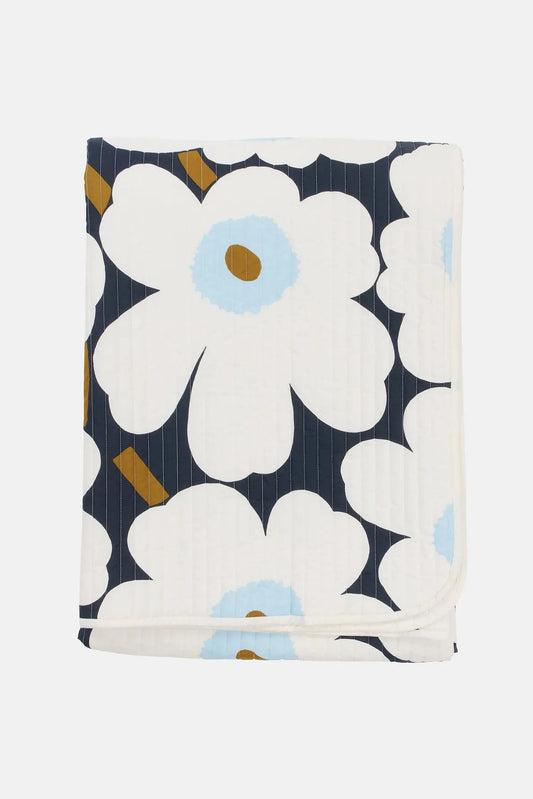 Marimekko Unikko Päiväpeite 260x260 cm - sininen / ruskea