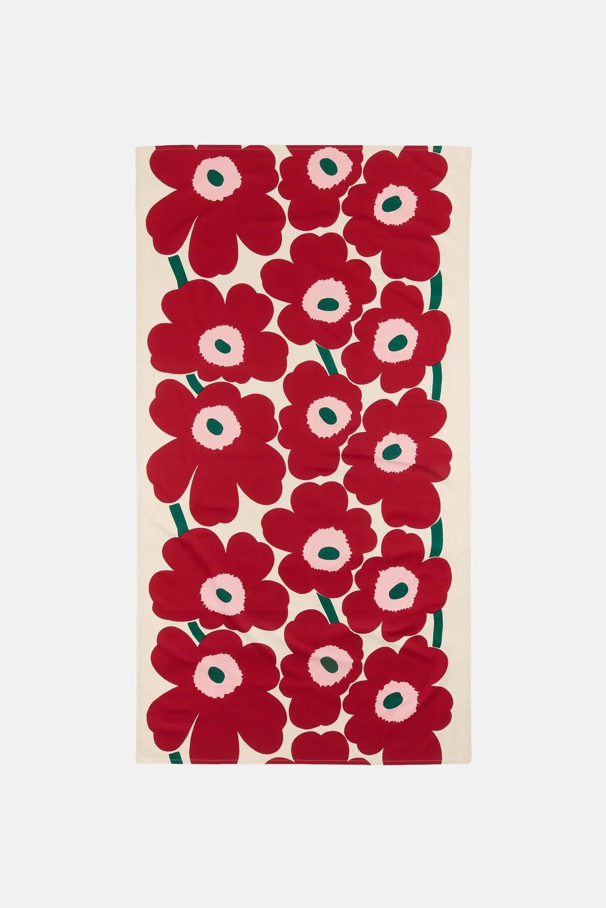 Marimekko Unikko Pöytäliina 135x250 cm - beige / punainen