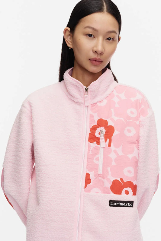 Marimekko Vaellus Mini Unikko Kioski fleecetakki - vaaleanpunainen / punainen