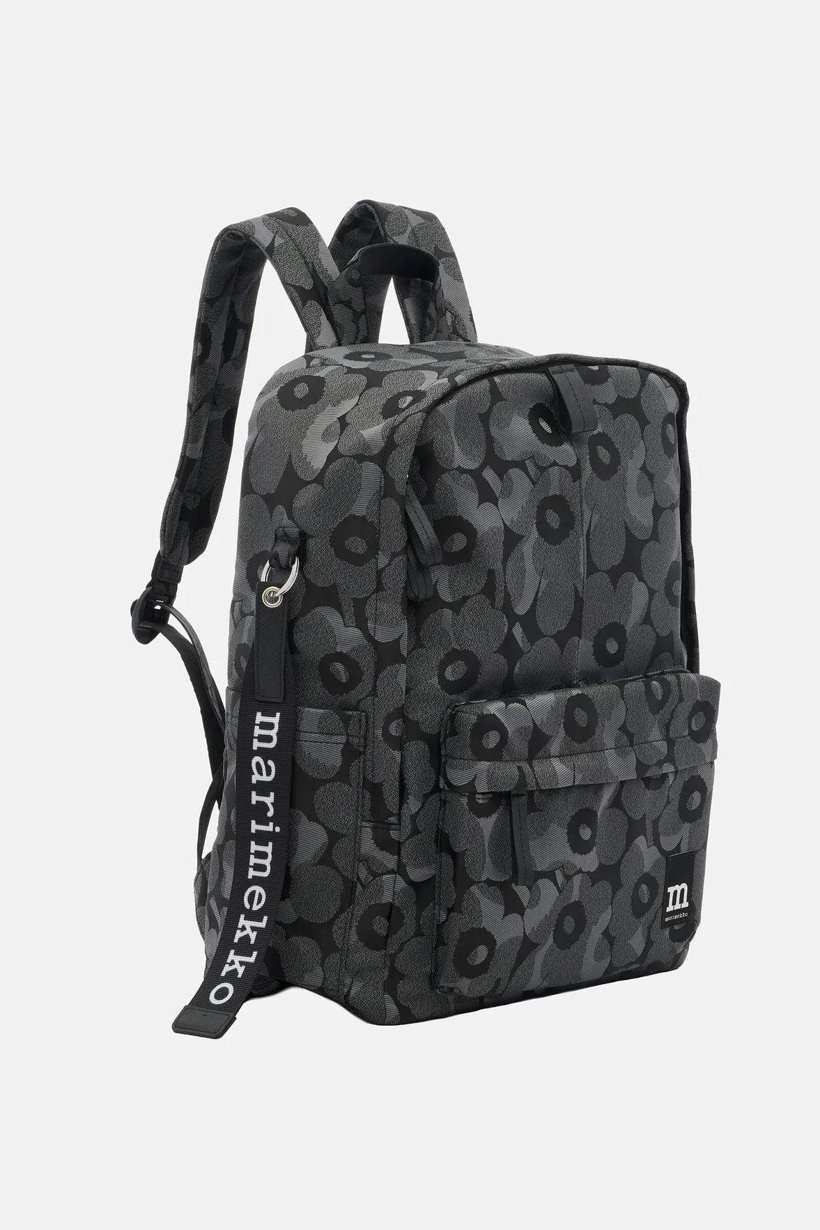 Marimekko Zip Top Backpack Unikko Reppu - harmaa / musta