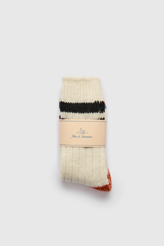 Merz b. Schwanen Merino wool Socks - nature / black