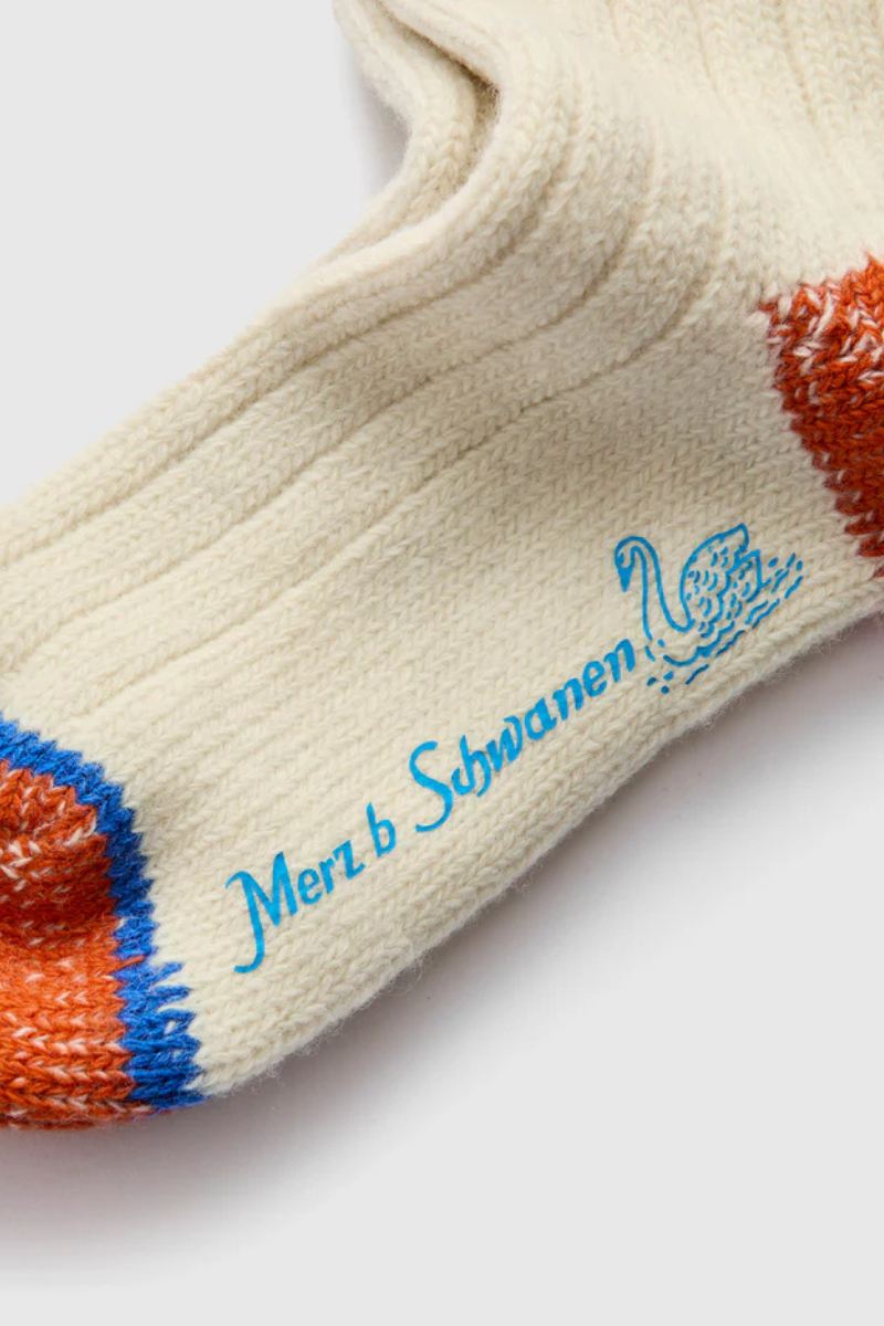 Merz b. Schwanen Merino wool Socks - nature / black