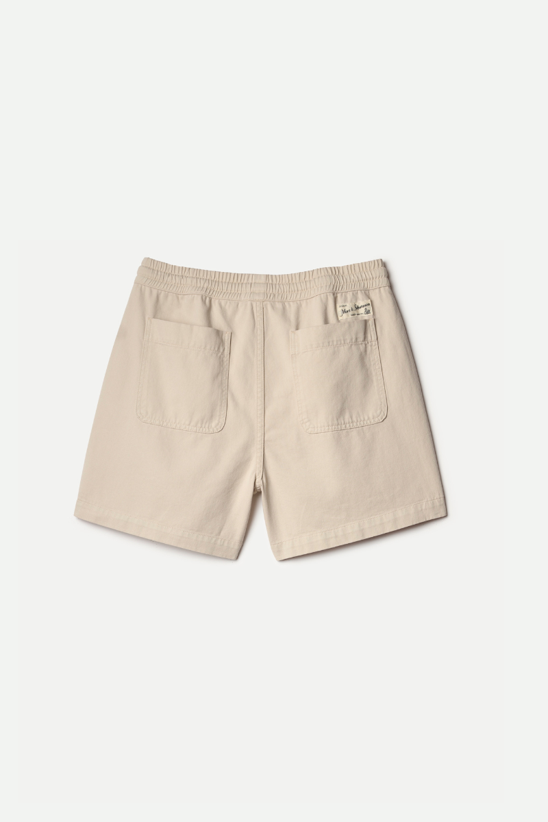 Merz b. Schwanen MALIBU01T 5" Lightweight Cotton Twill Shorts - chalk
