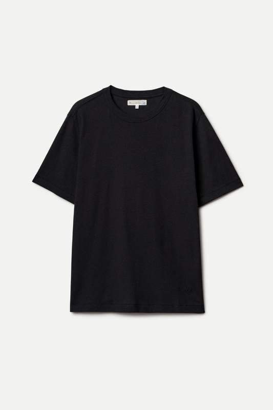 Merz b. Schwanen LINEN03.99 Relaxed Fit T-shirt - deep black