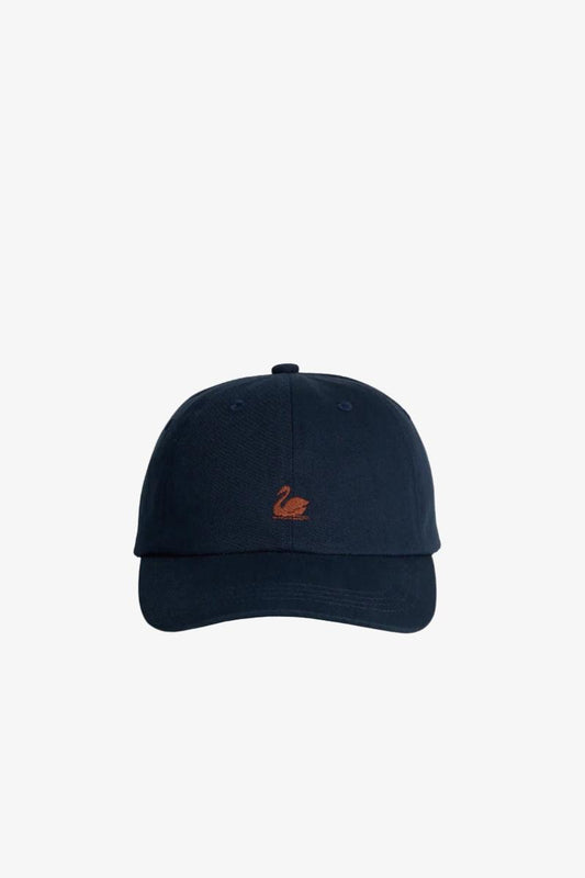 Merz b. Schwanen Swan logo cap - night blue / nut