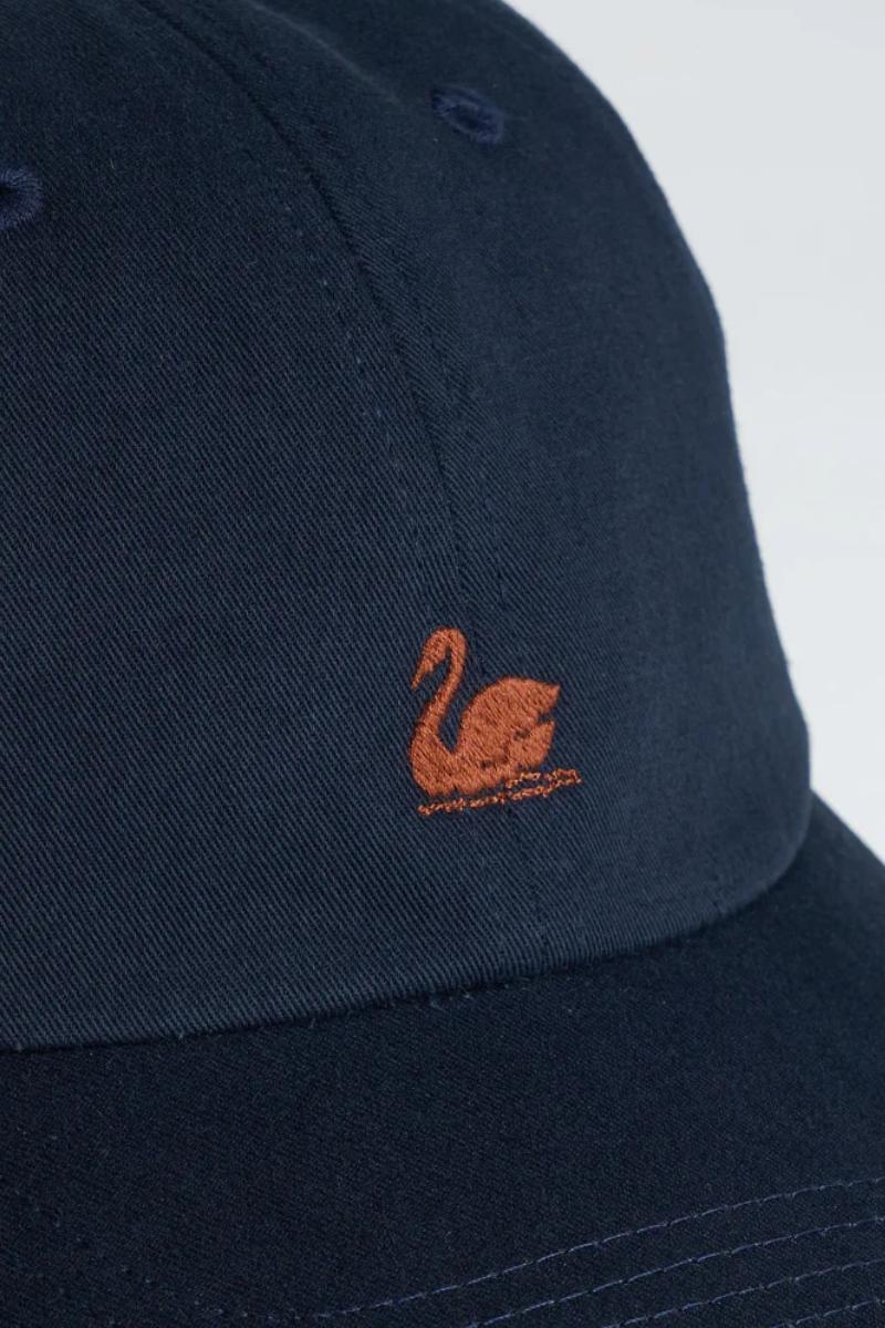 Merz b. Schwanen Swan logo cap - night blue / nut