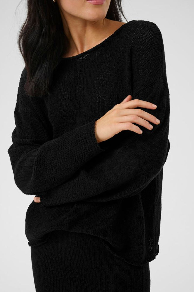 My Essential Wardrobe DivaMW Boxy knit blouse - black