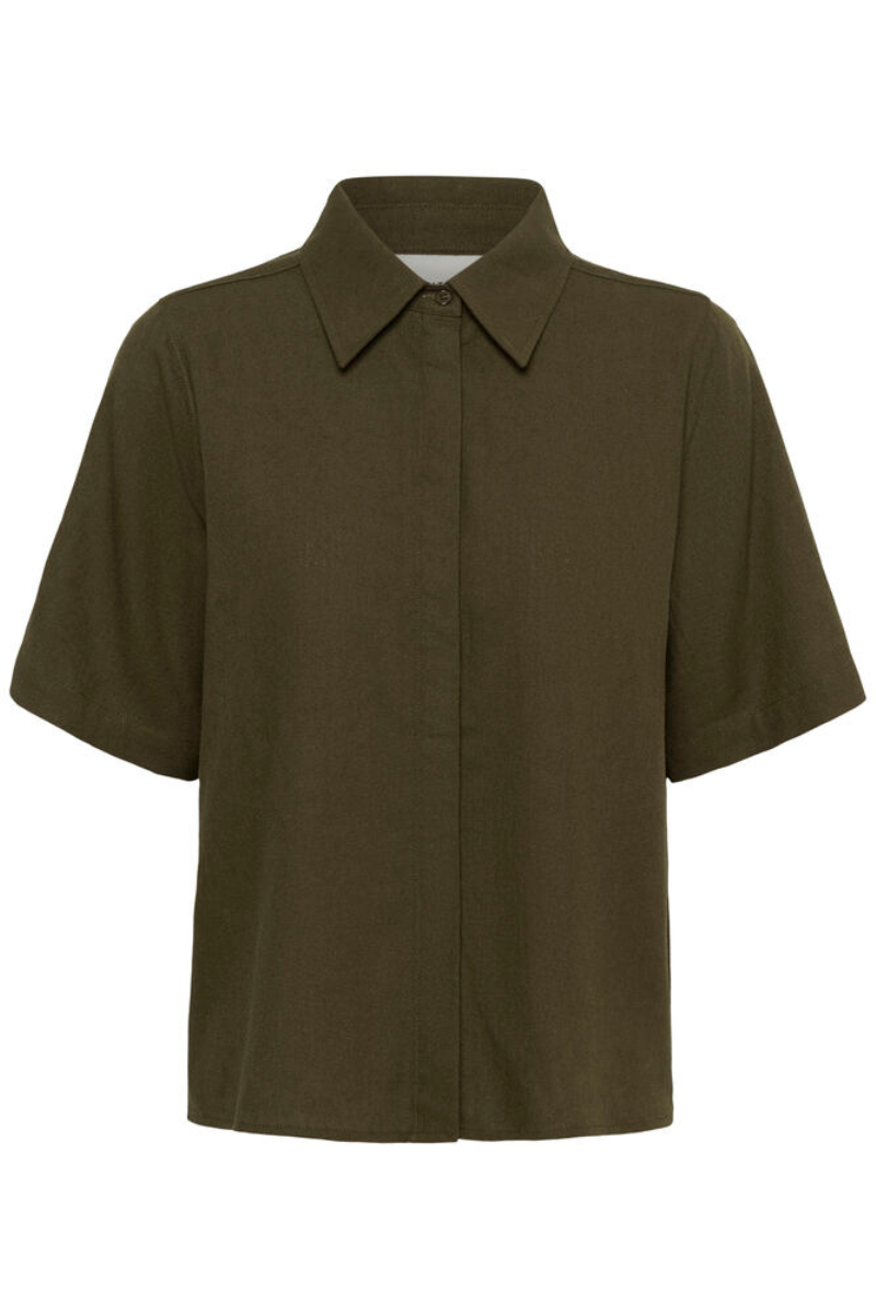 My Essential Wardrobe MWDias SS Boxy shirt - forest night