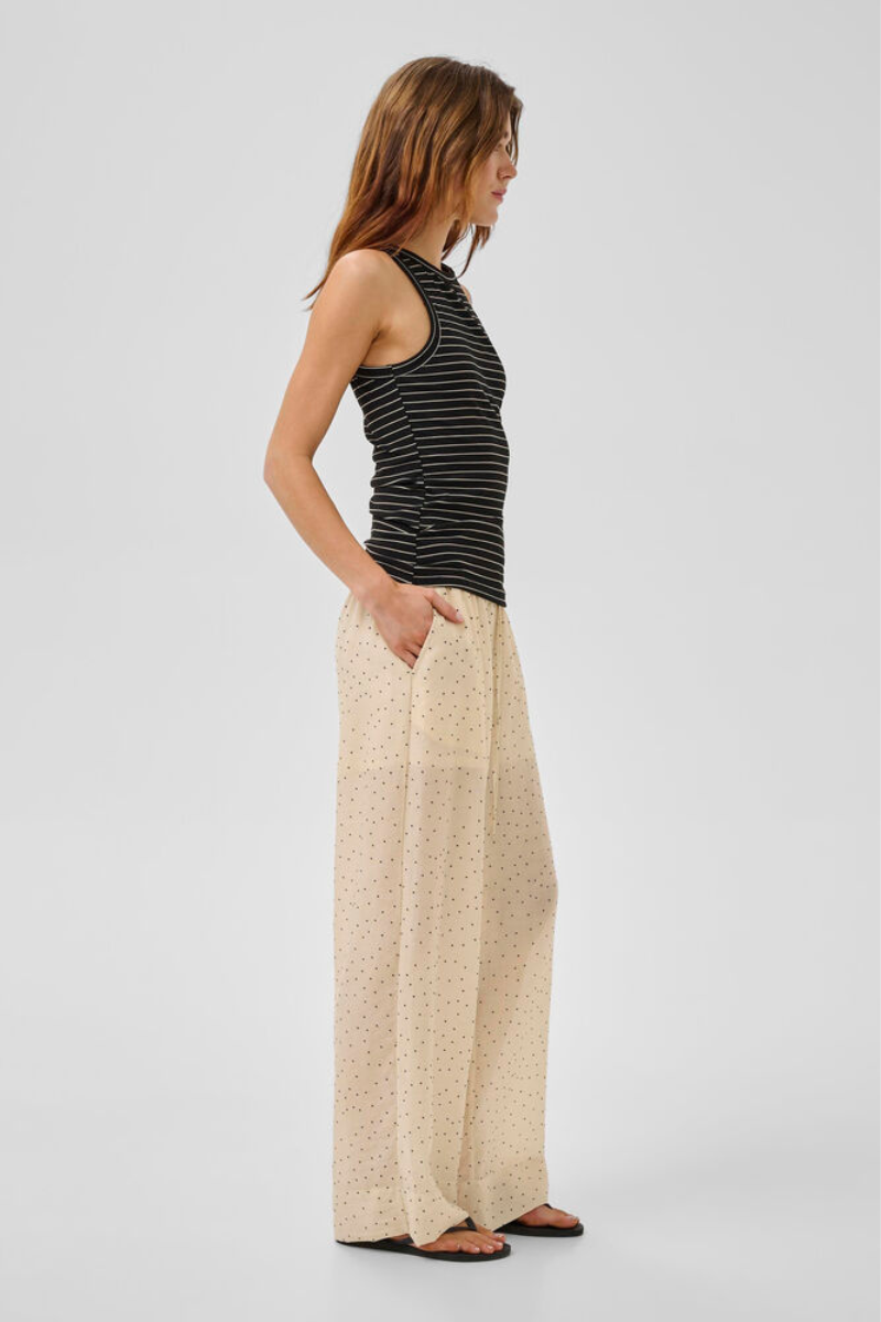 My Essential Wardrobe MWHally pants - oatmeal w. dots