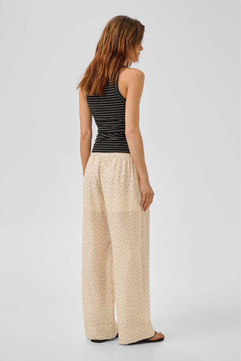 My Essential Wardrobe MWHally pants - oatmeal w. dots