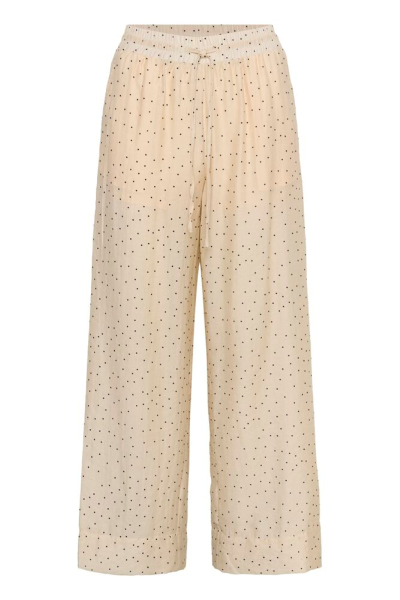 My Essential Wardrobe MWHally pants - oatmeal w. dots